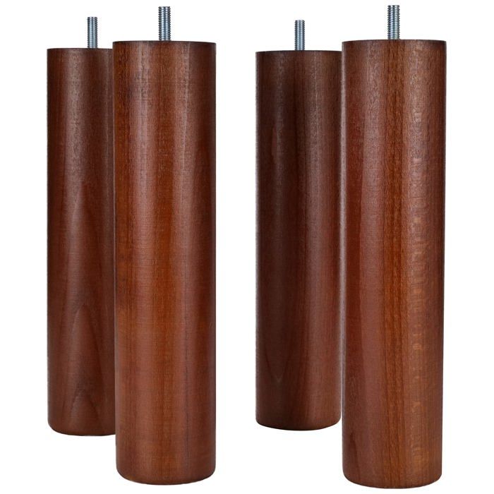 Jeu de 4 pieds de lit - LA FABRIQUE DE PIEDS - AM20170041 - Bois massif - Teinte Merisier - 25 cm