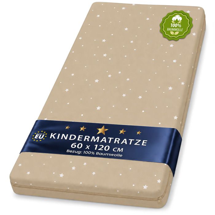 Matelas bebe 60x120 cm pour enfant lit et voyage - Bébé respirant roulé matelas en mousse avec lavable housse 60 x 120 Oeko-Tex