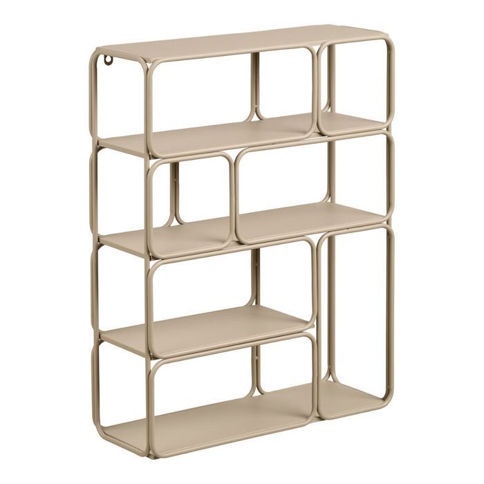 Etagère murale design en métal laqué beige - LACIA