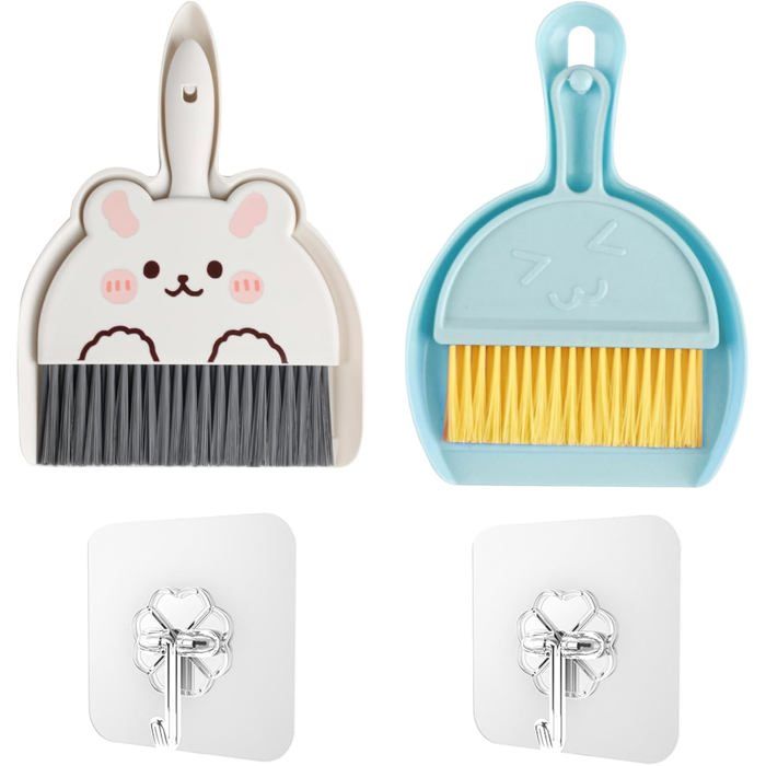 Set de 2 MiniPelle et Balayette : Petite pelle à poussière et brosse portable pour nettoyage maison table canapé voiture bureau.