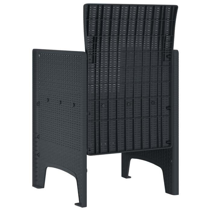 Chaises de jardin  avec coussins 2 pcs Anthracite Poly Rattan_2 ans garantie_61882