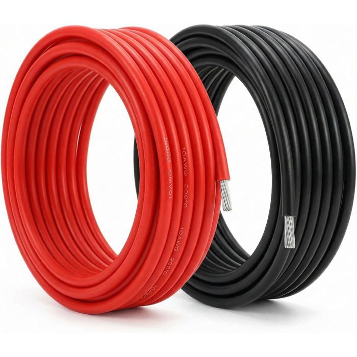 Câble Silicone 10 AWG 5 3 mm² 2x 2 5 m Rouge/ Noir Cuivre Étamé 1050 Brins Voiture RC Batterie Marine Drone LED 12V - Flex