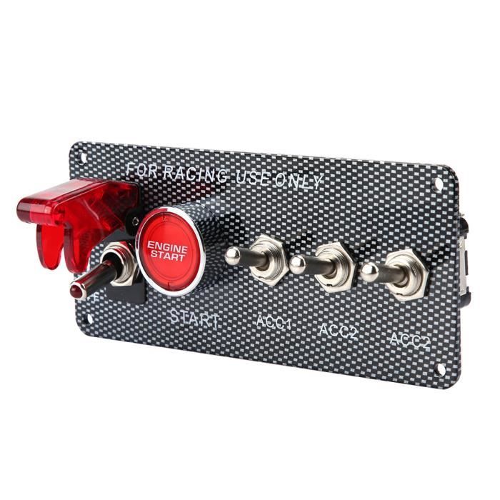 Panneau De Commutateur à Bascule 12V 3 Groupes Pour Voiture De Course Rouge - Auto