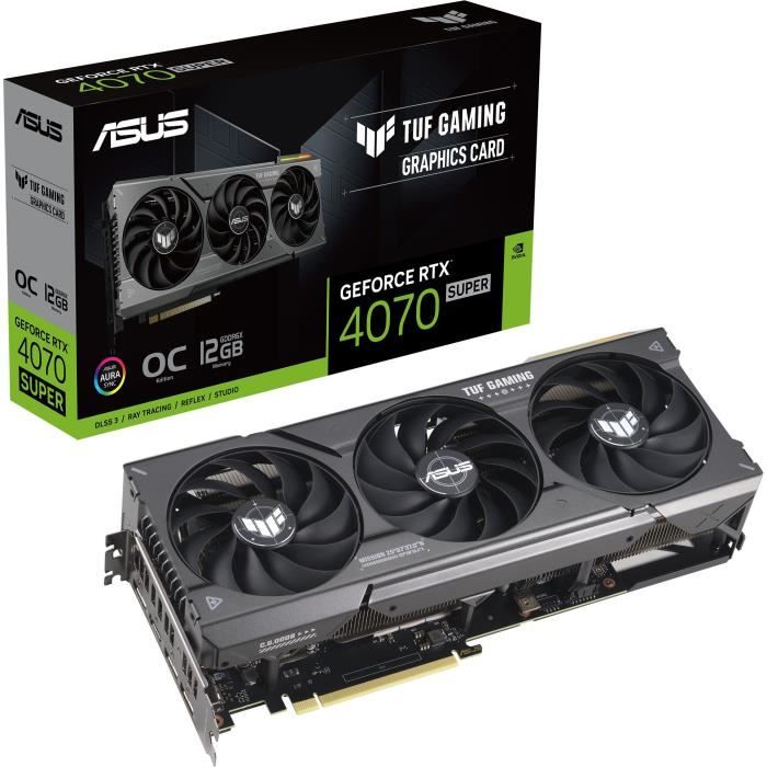 Carte Graphique ASUS TUF-RTX4070 SUPER-O12G-GAMING – GDDR6X – 7680 x 4320 – PCI Express 4.0