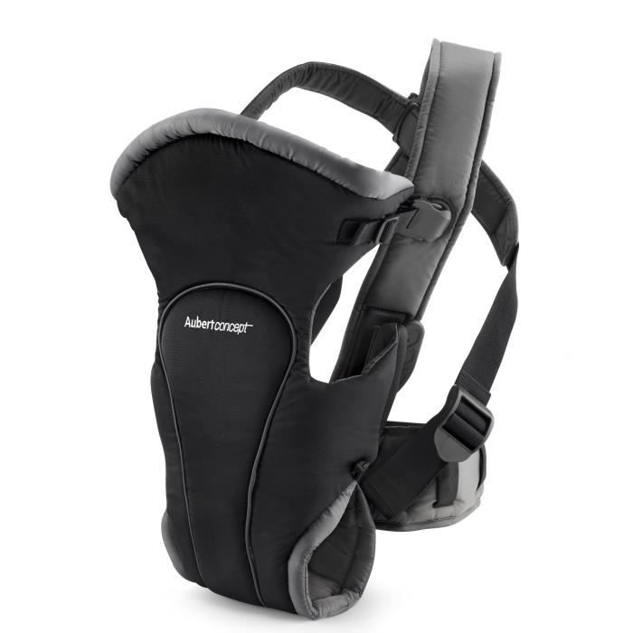 Porte-bébé dorsal ou ventral noir Aubert Concept - de 0 à 15 kg