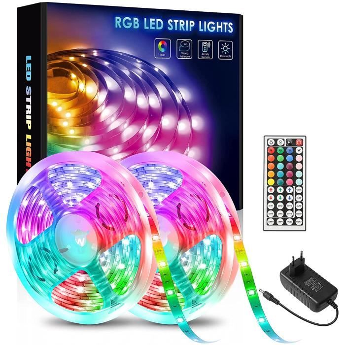 LED Ruban Musical, Bande LED 10M (5M2) 5050 RGB IP65 Lumière Multicolore  Bandeau LED Auto-adhésif
