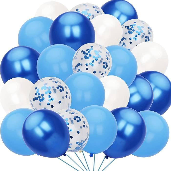 Ballon Bleu Blanc Anniversaire, 60 Pièces Helium Ballons, Kit Decoration  Ballon Anniversaire Bleu, Ballon Confettis Bleu & [107] - Cdiscount Maison