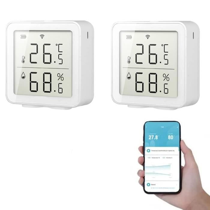 Thermometre Connecté RANRAO Pour Tuya Lot De 5 Hygromètres WiFi Pour La Maison, Capteur Prise Zigbee