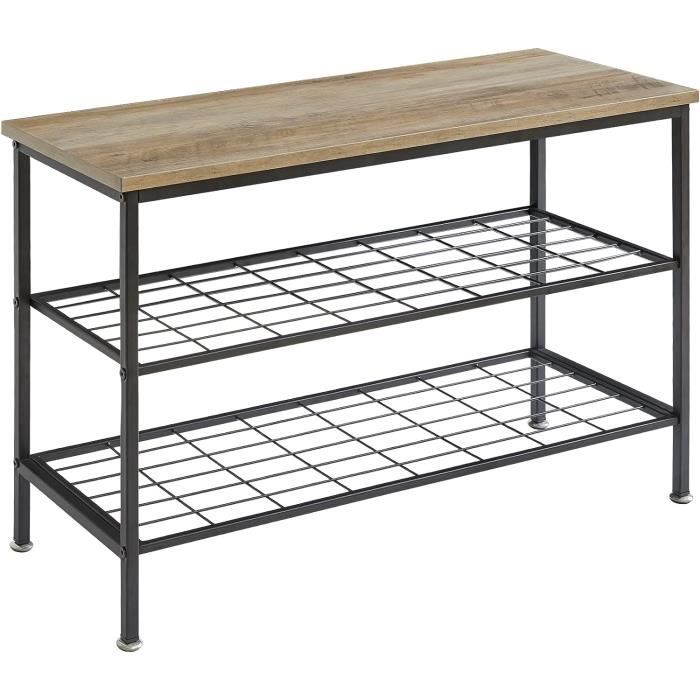 Étagère à Chaussures 3 Niveaux Métallique – Pour 12-18 Paires, Dimensions 108 X 62 X 29 Cm | Rangement Gain De Place, Intérieur/extérieur - 2