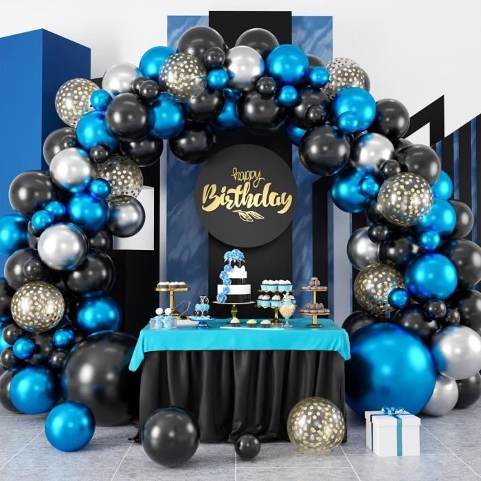 Arche de ballons géante bleu et argenté - déco de mariage
