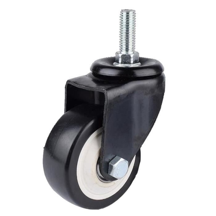Lot De 2 Roues Silencieuses Polyuréthane 200x40mm – Pour Scooter, Chariot, Fauteuil Roulant – Noir Translucide