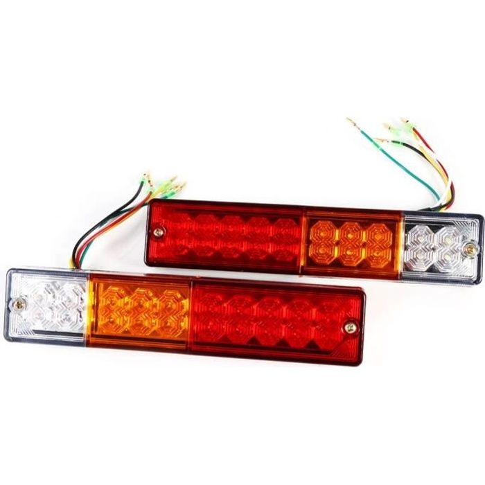 Feu Arrière De Remorque 2pcs LED queue arrière rétro feux tourner Ute camion remorque caravane indicateur 12V