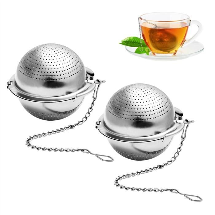BESTONZON 2 Pcs Boule à thé avec infuseur chaîne Crochet haut de gamme en  acier inoxydable en vrac feuilles de thé Passoire - Cdiscount Maison
