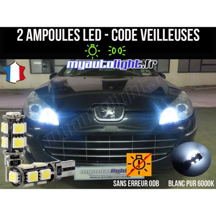 Pour Peugeot 3008 Ampoules LED Blanc Veilleuses Feux diurne Jour sans Feux  xenon