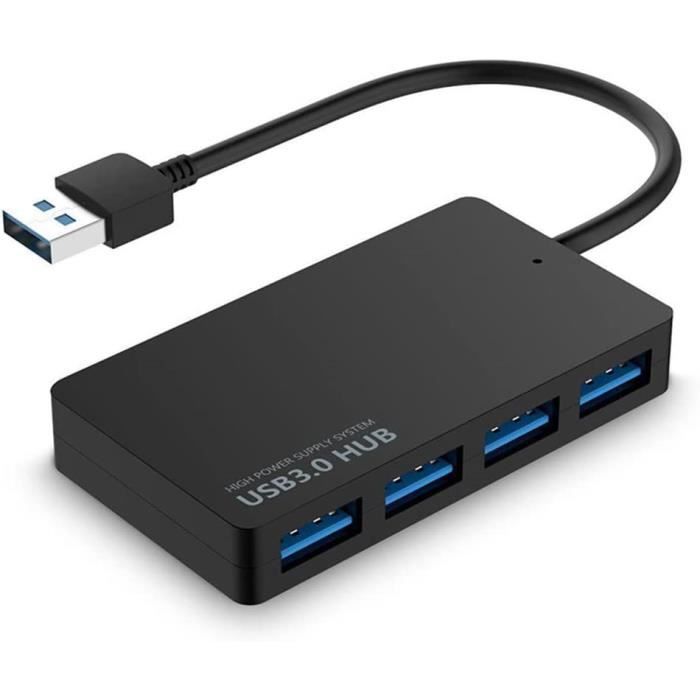 Hub USB 3-en-1 Sunnifly - 1 Port USB 3.0 + 2 Ports USB 2.0, Compact, Plug-and-play, Pour Clavier, Souris, Clés