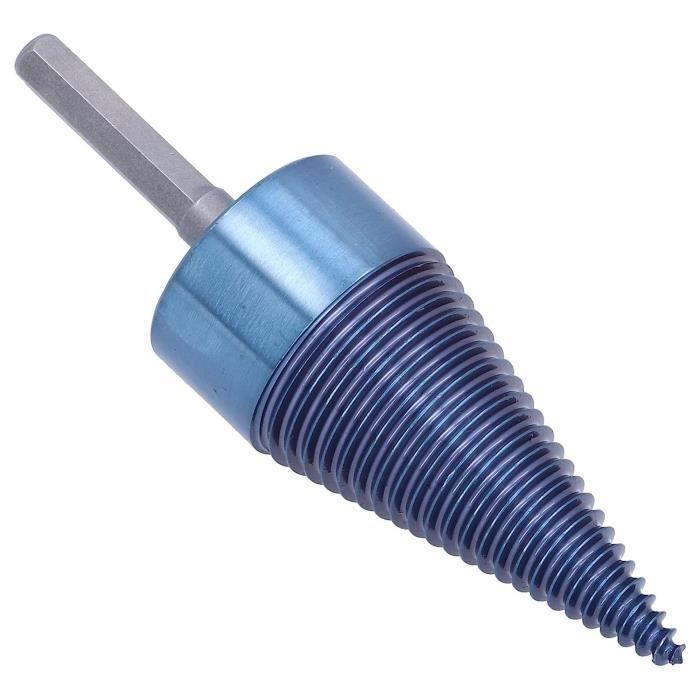 Fendeur à Bûches Conique 50 Mm – Pour Perceuse 750W+ – Avec Foret Et Poignées – Fendage Rapide Du Bois