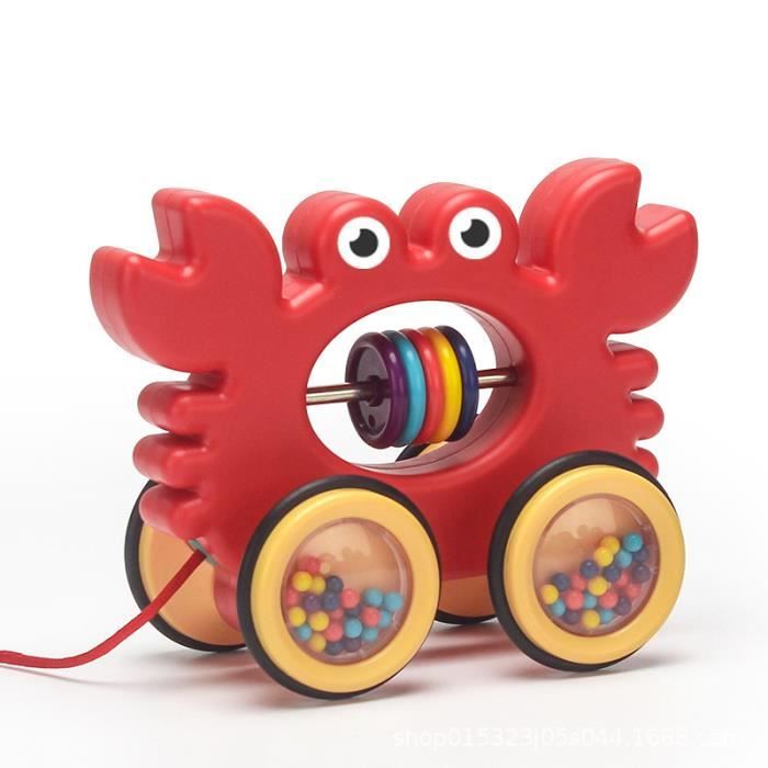 Jouet A Tirer En Bois Jouet Jouet D Animal De Bande Dessinee Avec La Corde De Traction Tirez Pour Le Bebe En Bas Age Crabe Cdiscount Jeux Jouets