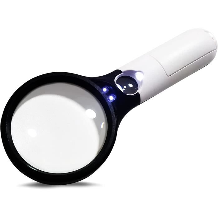 Loupe éclairante avec 2 Lentilles Loupe de Lecture avec Éclairage LED