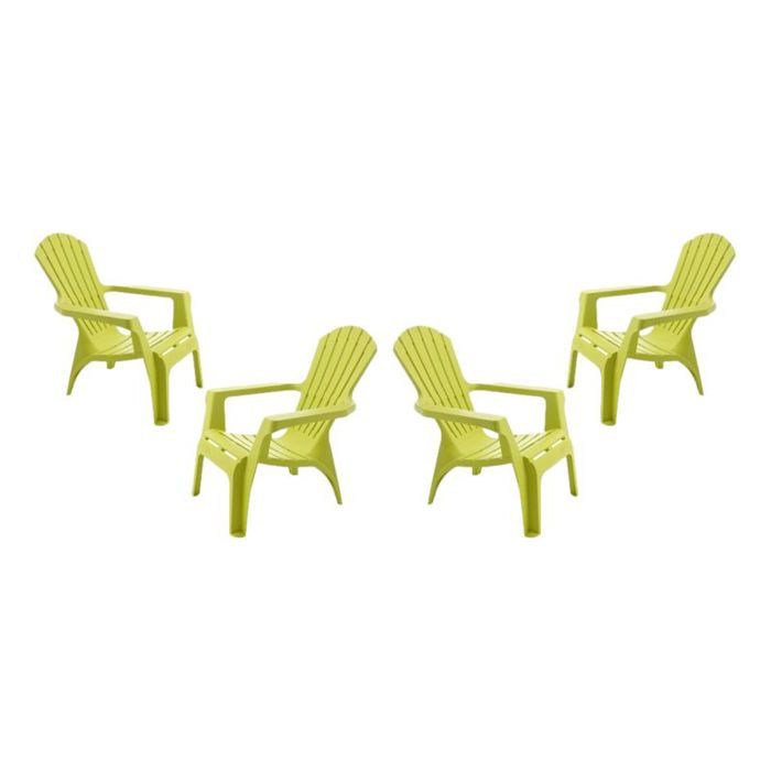Fauteuil Adirondack résine polypropylène Wilsa Garden - Anis - 4 Fauteuils Adirondack Fauteuil Adirondack résine polypropylène Wilsa Garden - Anis - 4 Fauteuils Adirondack