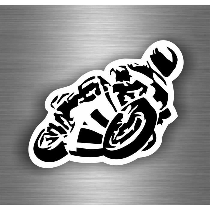 Autocollant sticker moto casque gp circuit