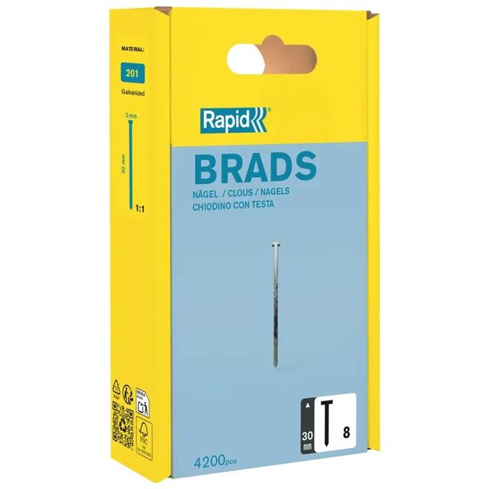 Pointe n°8 Rapid Agraf RAPID 30mm pour la menuiserie