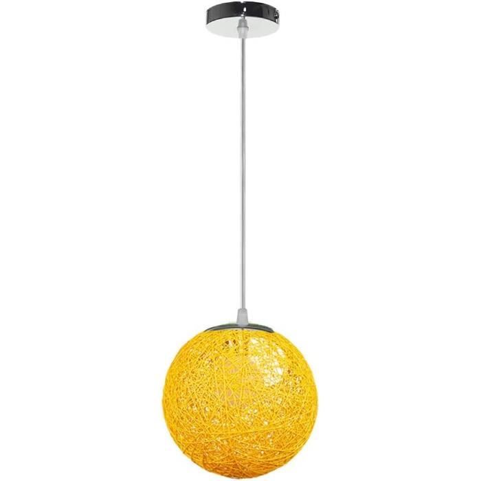 Suspension Luminaire Rotin 80cm - Lustre Boho Chapeau Tissé Main Pour Salon, Chambre Et Restaurant