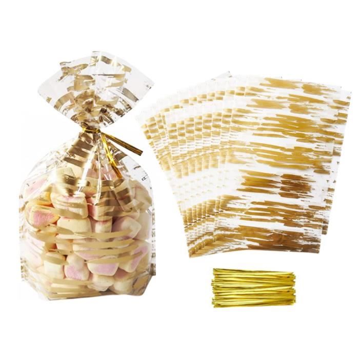 100 sac sachet pochette cellophane transparent bonbon biscuit cadeau  chocolat - Cdiscount Maison