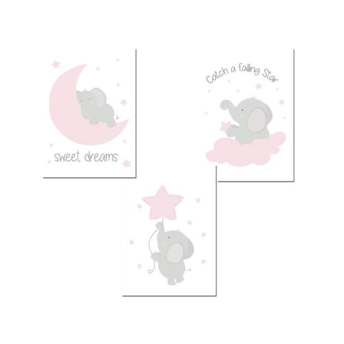 Poster Savana Per Camera Bambino - 3 Pezzi 30x40cm Con Elefante, Giraffa E Zebra | Tela Senza Cornice - Foto 11