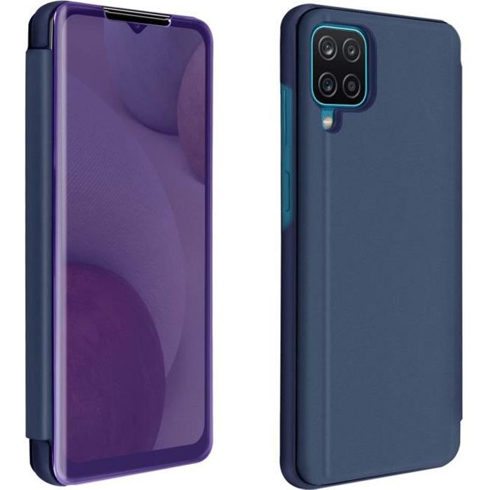 Housse Samsung Galaxy S10e Étui Miroir Clapet translucide Stand Vidéo bleu nuit Housse Samsung Galaxy S10e Étui Miroir Clapet translucide Stand Vidéo bleu nuit