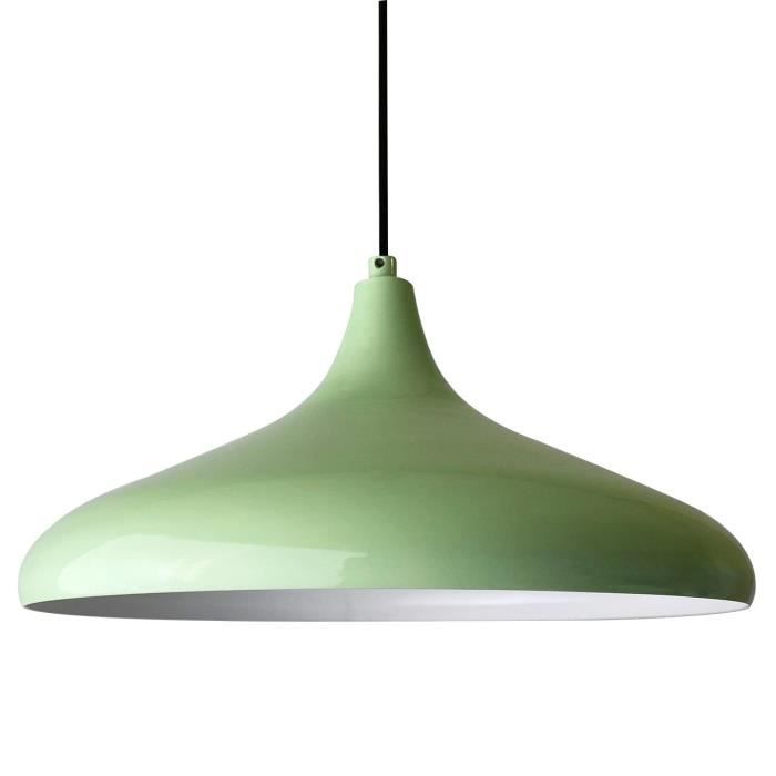 Bamyum Suspension Luminaire Vintage Métal Blanc 50 Cm – Plafonnier Ronde E27, Style Rétro Pour Salon, Cuisine, Chambre, Salle à Manger