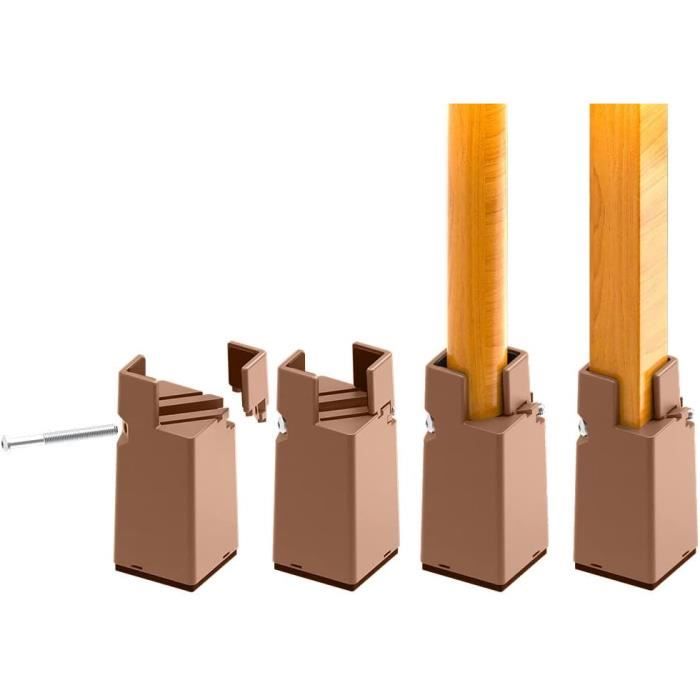 Mothinessto Rehausseurs De Lit Réglables Rehausseurs De Meubles Réglables Avec Pince à Vis, 4