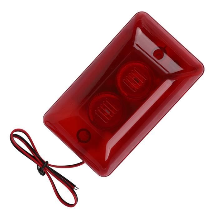 Alarme Sonore Et Lumineuse Stroboscopique Filaire - 110dB, Lumière Rouge, IP65, 24V - Pour Sécurité Industrie/garage - 11