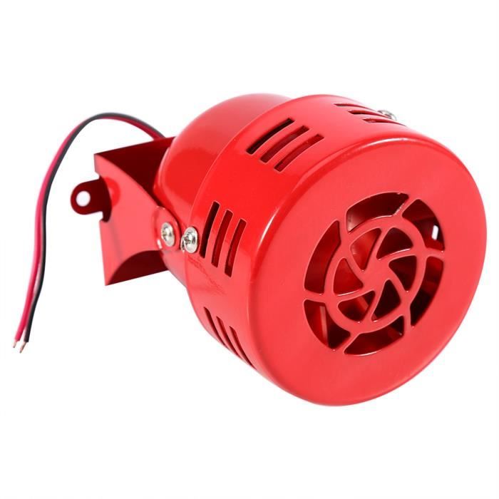 Sirène D'Alarme Puissante 110 DB Rouge 12V – Klaxon Type Raid Aérien Pour Voiture, Camion, Moto, Bateau