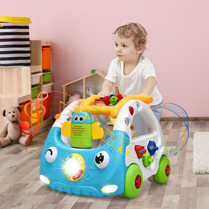 DREAMADE Trotteur Evolutif avec Hauteur Réglable,Jouets Educatifs