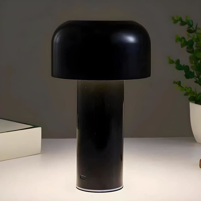 Lampe De Table Champignon LED Rechargeable - 3 Couleurs, Intensité Variable, Sans Fil, Idéale Chevet Ou Bureau (doré)