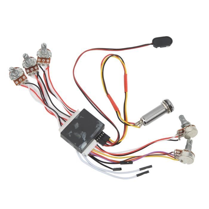 Faisceau Câblage Guitare Pré-câblé - Commutateur 3 Voies, 1 Volume, 1 Tonalité, Pots 500k