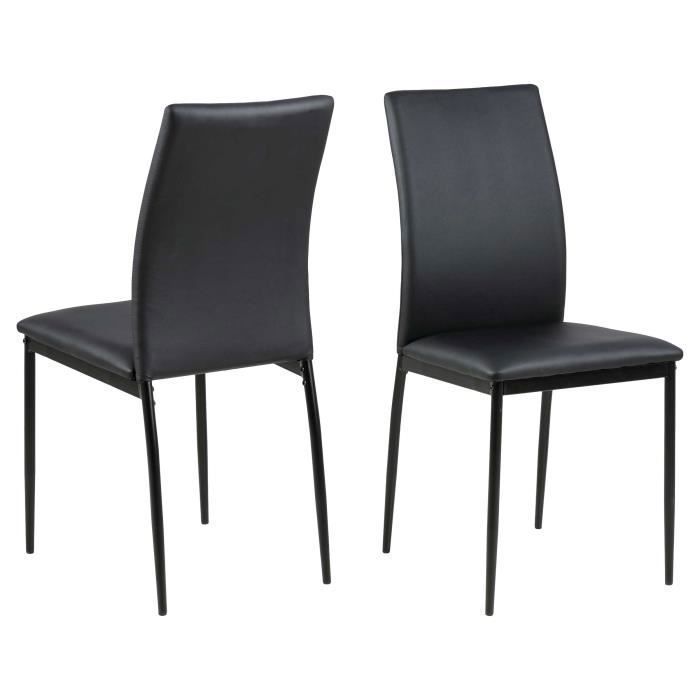 chaises noires demir - emob - lot de 4 - cuisine - contemporain - design