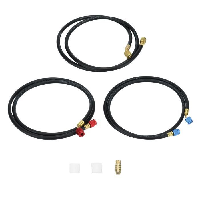Kit Recharge Climatisation Voiture – Tuyau Jauge R134A/R600a Avec Manomètre Et Accessoires Pour Recharge Facile