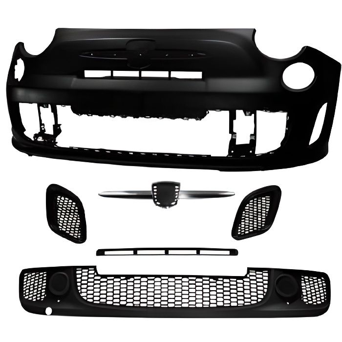 Pare chocs avant pour FIAT 500 phase 1, 2007-2015 (kit Abarth), complet, Neuf à peindre.