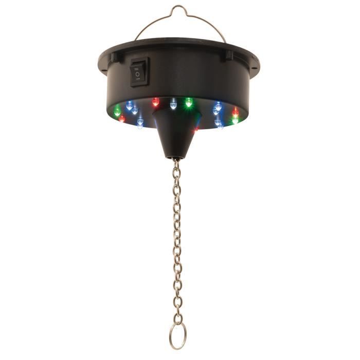 Moteur de boule à facettes LED alimenté par batterie FXLAB - 18 LED lumineuses - Léger et résistant