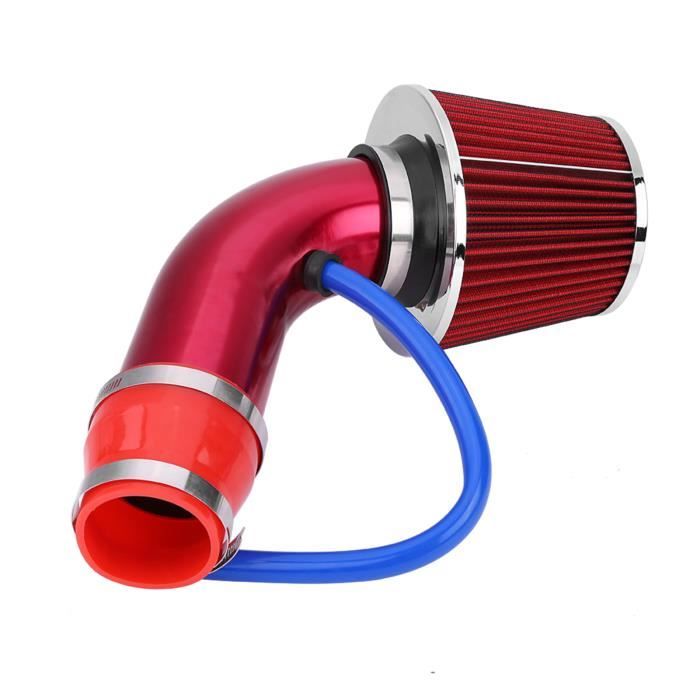 Garosa Kit admission air froid universel 76mm 3 pouces tuyau induction aluminium filtre rouge