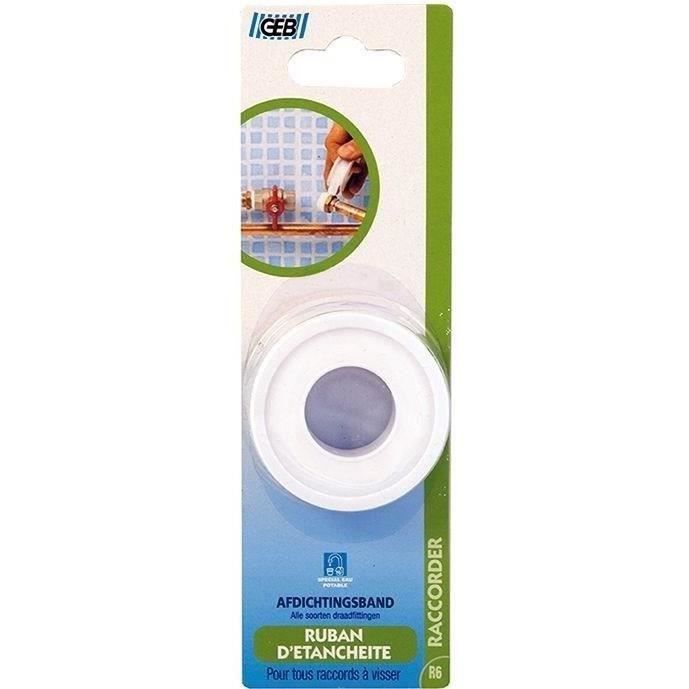 GEB - Ruban d'étanchéité téflon PTFE 12mx12mmx0.075mm