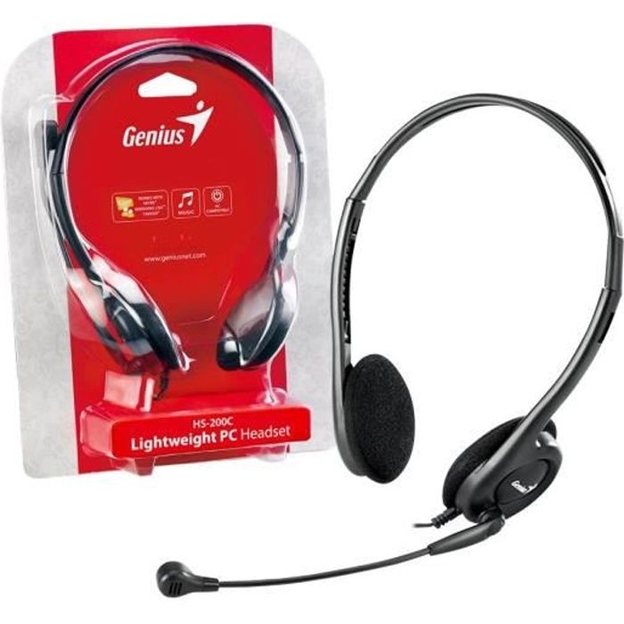 Micro-Casque GENIUS HS-200C Filaire Stereo Gris - Pour Ordinateur