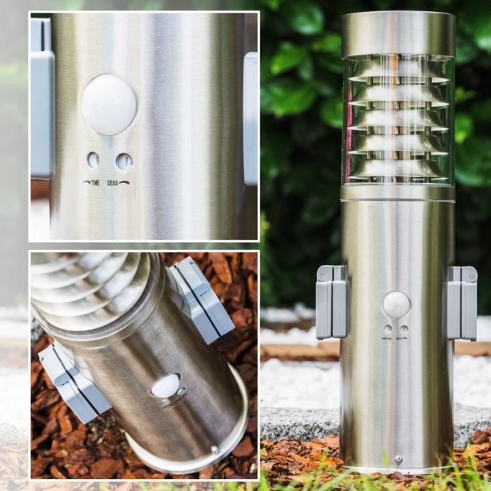 Lampe dextérieur - HOFSTEIN - Tempio - Détecteur de mouvement - 2 prises - Acier inoxydable Lampe dextérieur - HOFSTEIN - Tempio - Détecteur de mouvement - 2 prises - Acier inoxydable