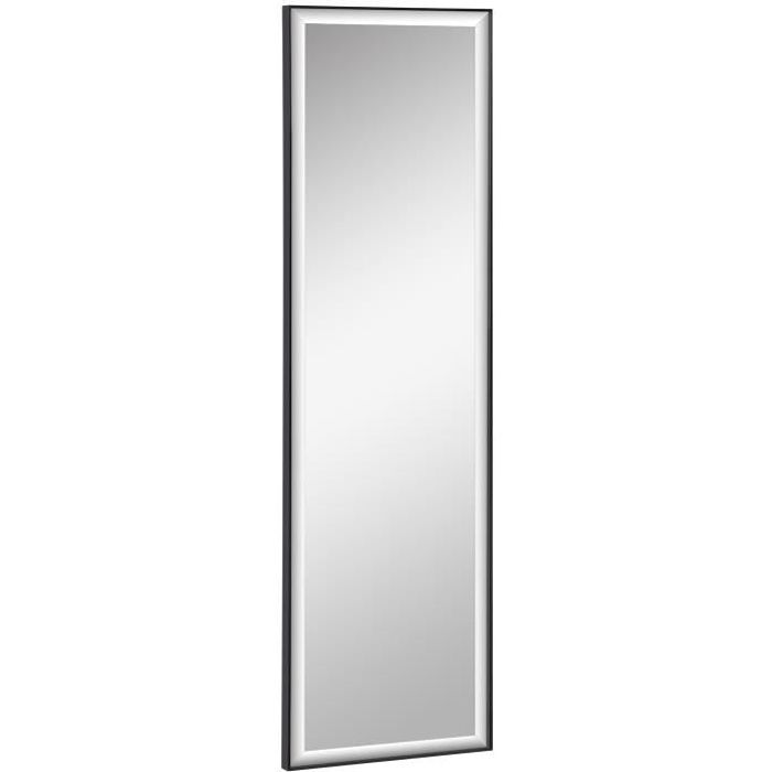 Miroir Pleine Longueur 160 x 40 CM Miroir sur Pied avec Cadre en Alliage  d'Aluminium pour Chambre Salon Entrée Noir - Costway