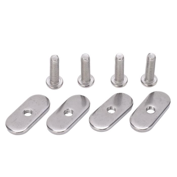 Vis De Rail Kayak Acier Inox 316 - Lot De 4, 6x25 Mm, Boulons à Fente En T, écrous Inclus
