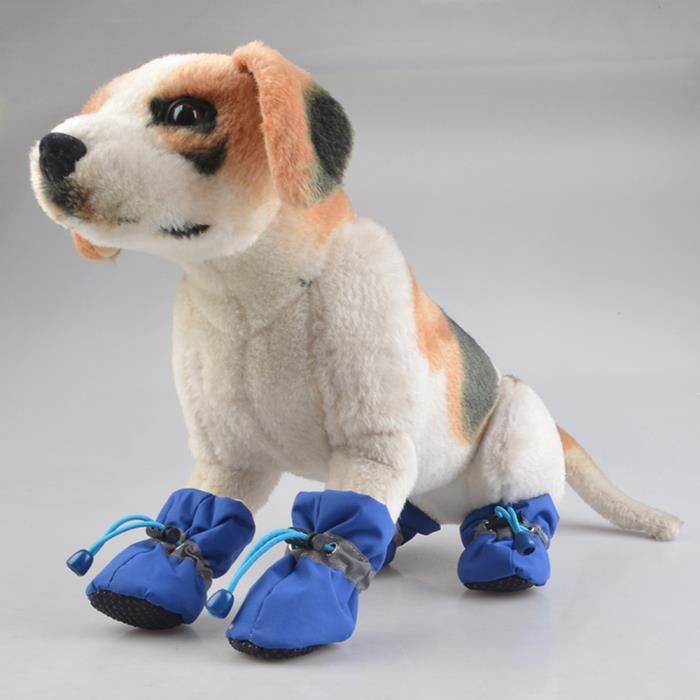 4x Chaussette Bottes chaussures pour chiens Bottes pour chien protection Intérieur Semelles Anti