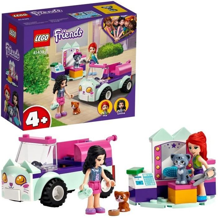 LEGO® 4+ Friends 41439 La Voiture de Toilettage pour Chat avec les Mini Poupées et les Chattons, Jouet pour Enfant 4 ans et plus