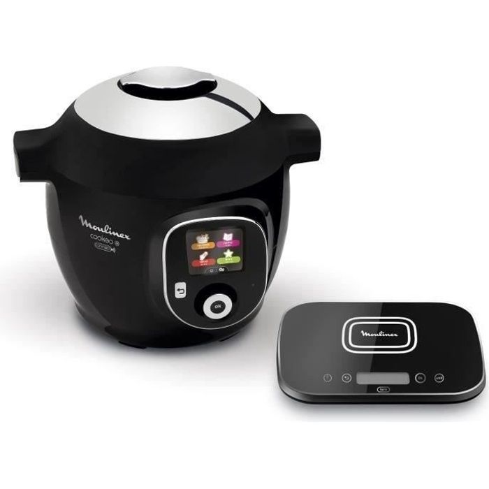 MOULINEX CE856800 Multicuiseur Connecté avec Balance Cookeo + Connect Grameez 6L 150 recettes préprogrammées - Noir