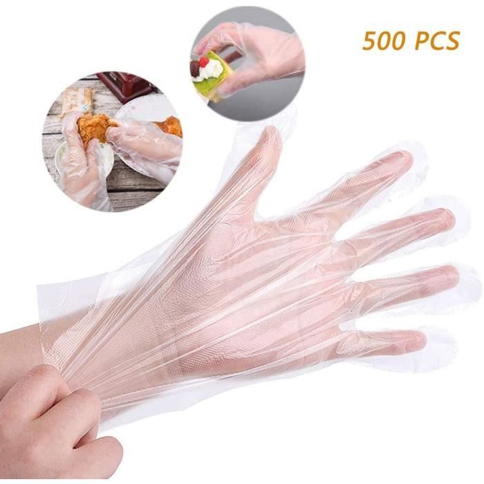 Nouveau 500/100PCS Plastique Clair Gants Nourriture Nettoyage Jetable PE sanitaires Gants Nouveau 500/100PCS Plastique Clair Gants Nourriture Nettoyage Jetable PE sanitaires Gants